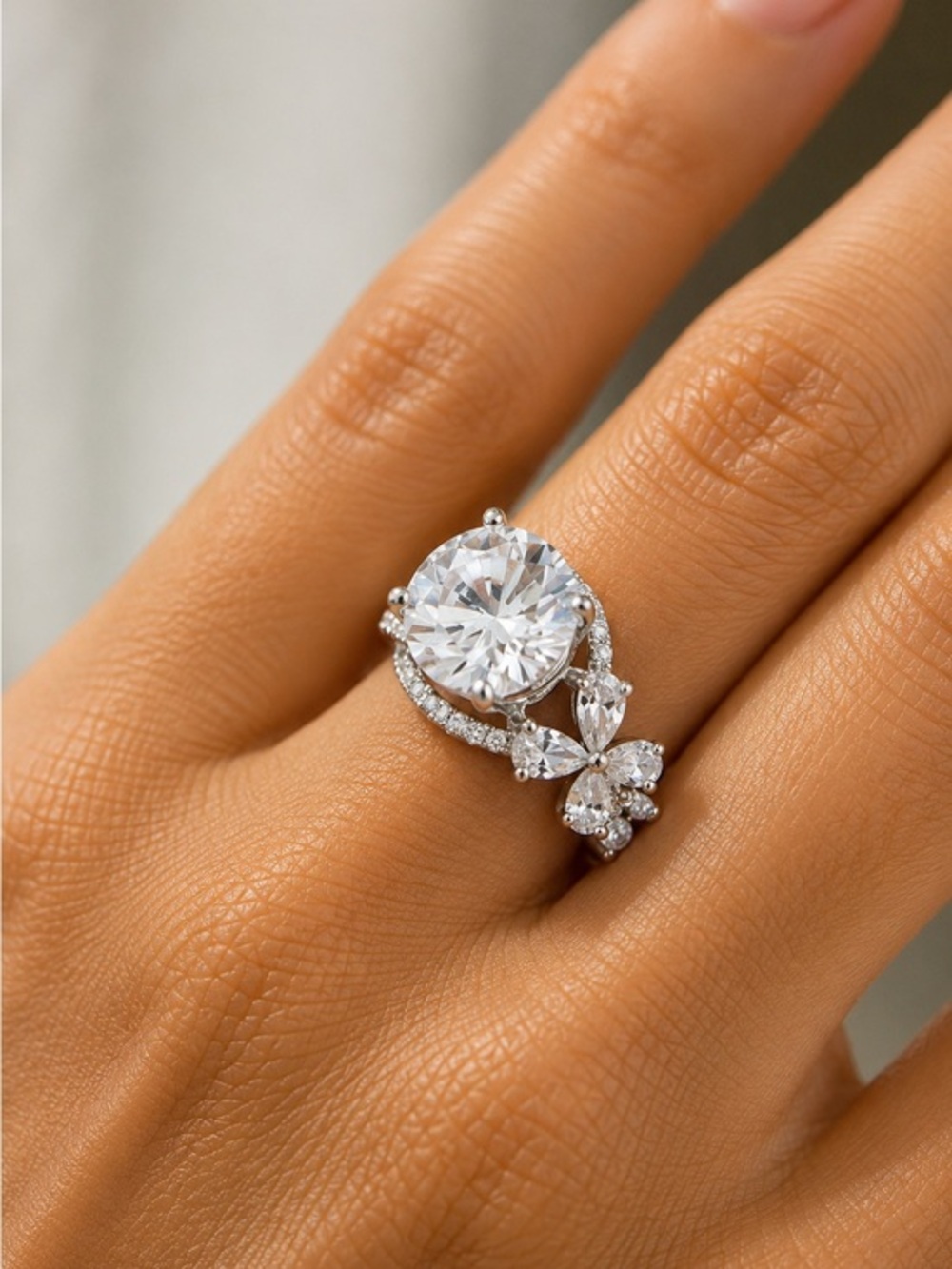 New Sterling Silver 4ct Round Engagement Ring sizes 6 7 8 9